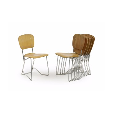 Suite de 6 chaises Aluflex de Armin Wirth